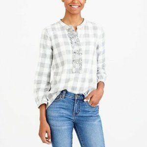 NWT J. CREW Mercantile Buffalo Plaid Flannel Top